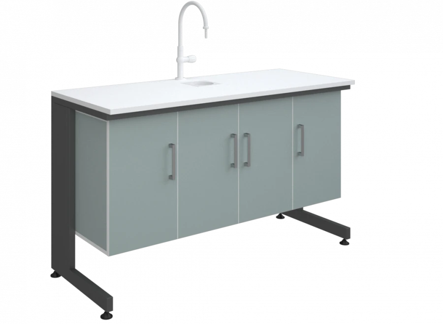 Laboratory bench-table with sink type 1 high