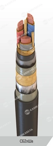 Power cable with copper conductors with paper insulation impregnated with viscous or non-flowing composition for voltage 6, 10 k