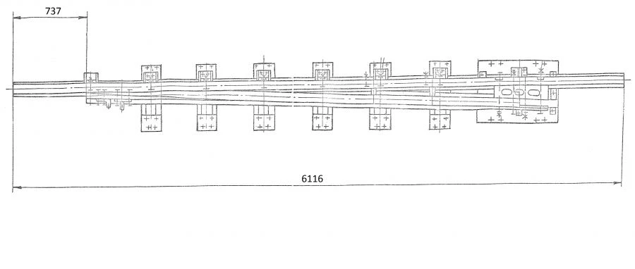 Frame rail type R50 with shackle of project 1581.01.010-02