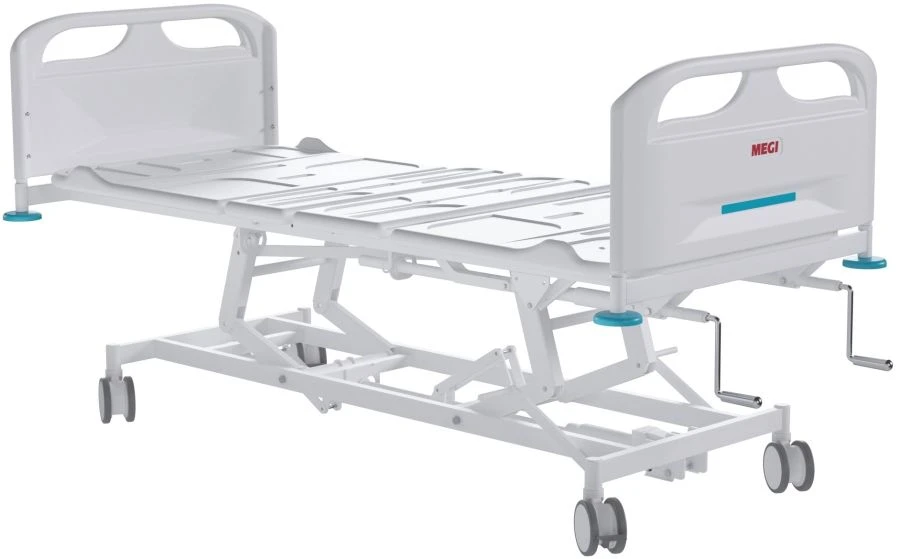 MEGI Fonda 3 Medical functional bed with hydraulically adjustable height, plastic backrests, plastic bed,