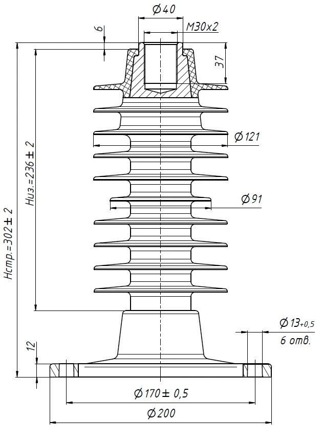 Insulator OSC 8-24-B01-2 T2(UHL2)