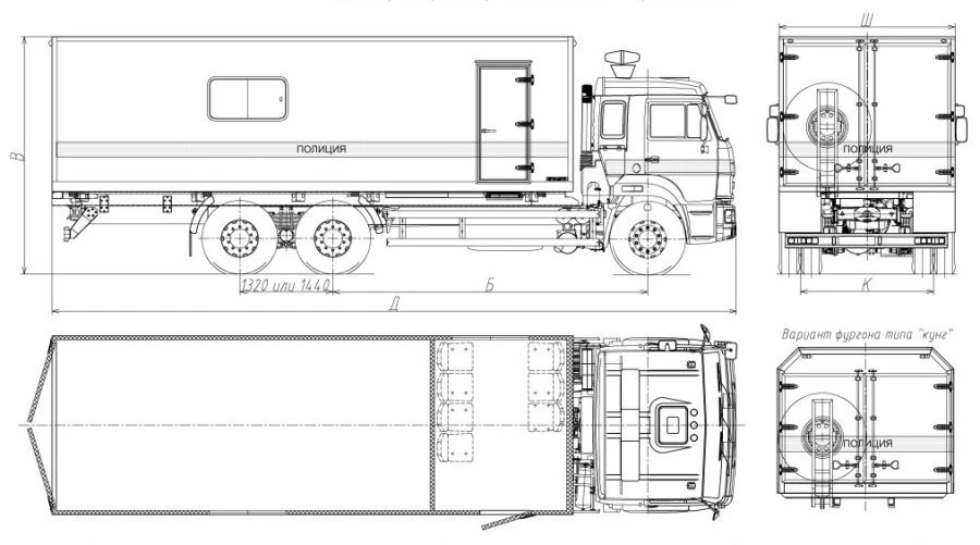 Trucks trucks mod. 8751N1 without CMU on the basis of KAMAZ chassis mod. 65115-A5, 65117-A5