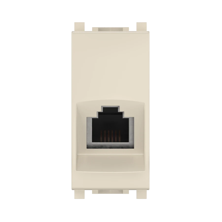CADUCEUS ALING Experience flush-mounted telephone socket RJ12 6P6C cat.3, 1M, beige, art. 74212.9
