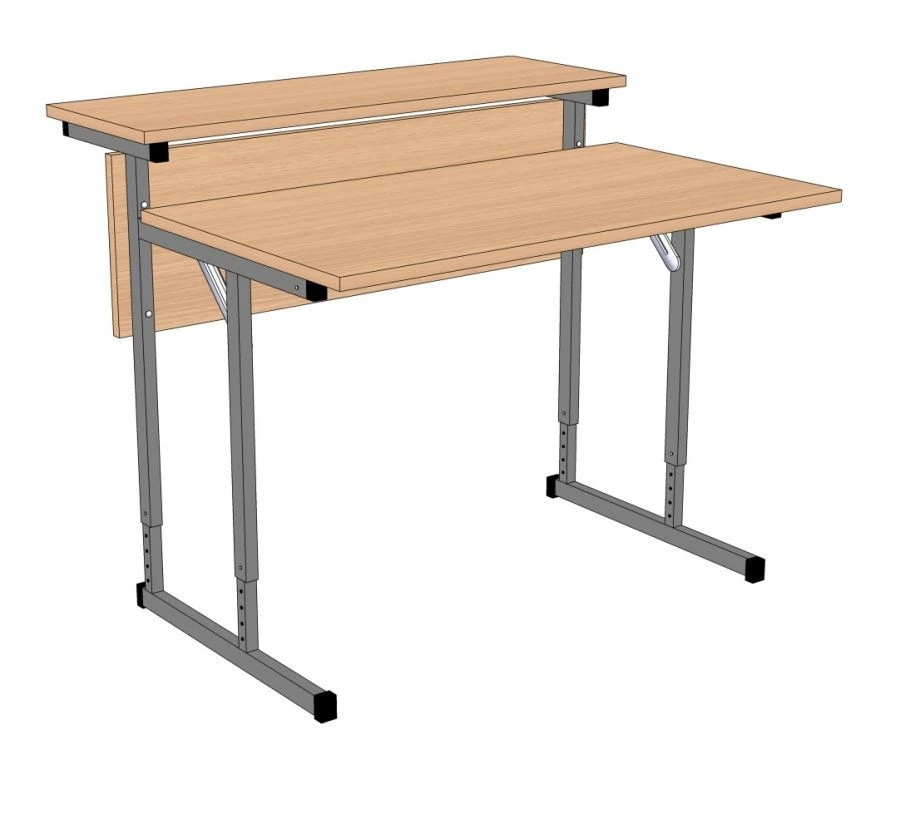 Computer desk on metal frame, adjustable SK1m