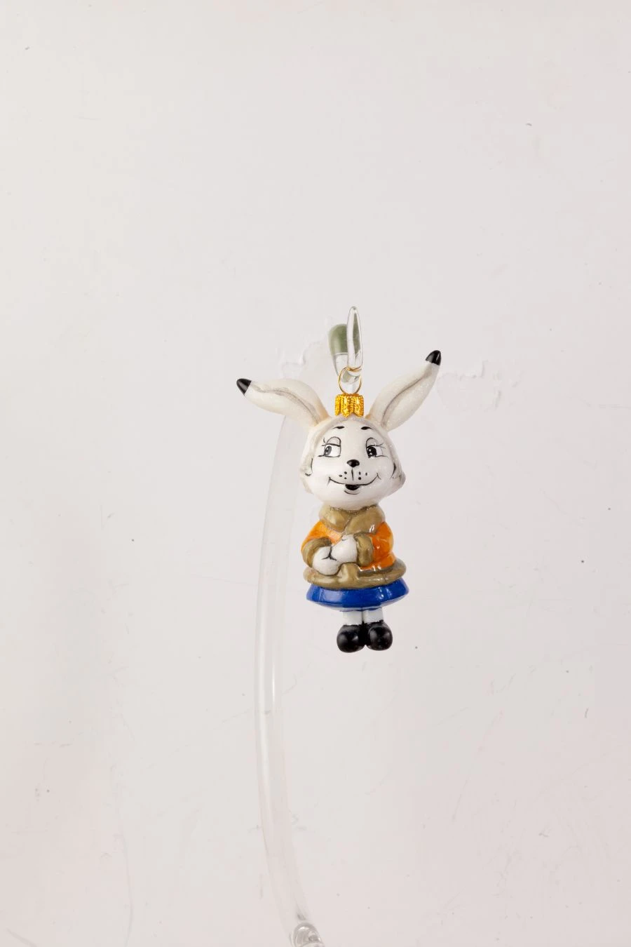 Licence Christmas tree toy made of glass "Mama Bunny"