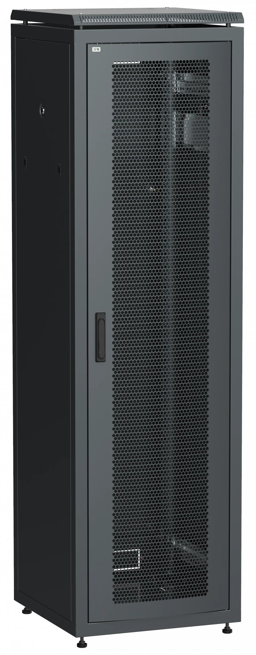 LN05-42U68-P ITK Network cabinet 19" LINEA N 42U 600x800 mm perforated front door black
