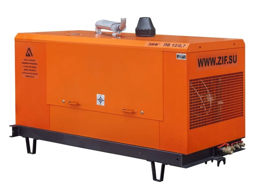 Mobile (portable) diesel compressor station ZIF-PV 12/0,7 (ARM9-50-03), on a frame