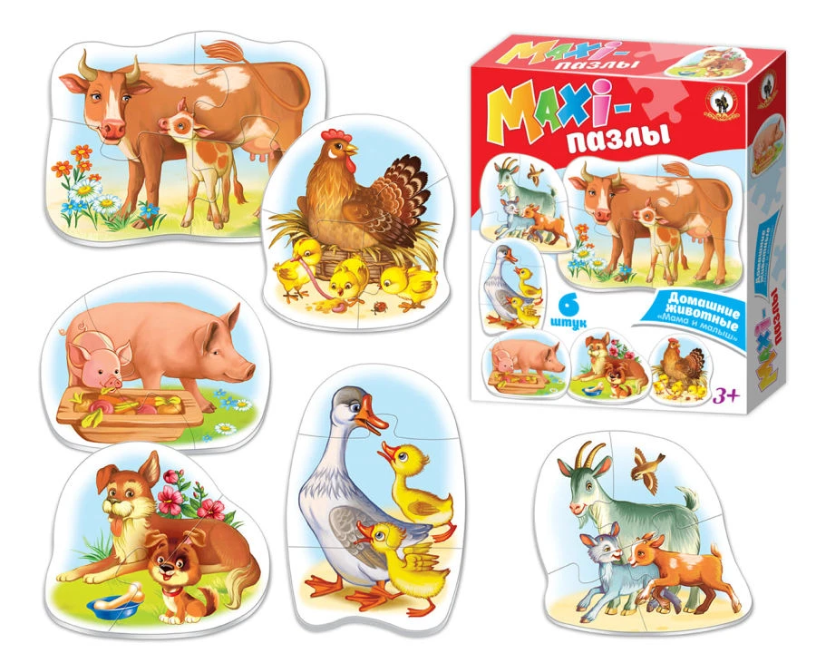 MAXI-puzzle "Pets: Mum and Baby" in a box
