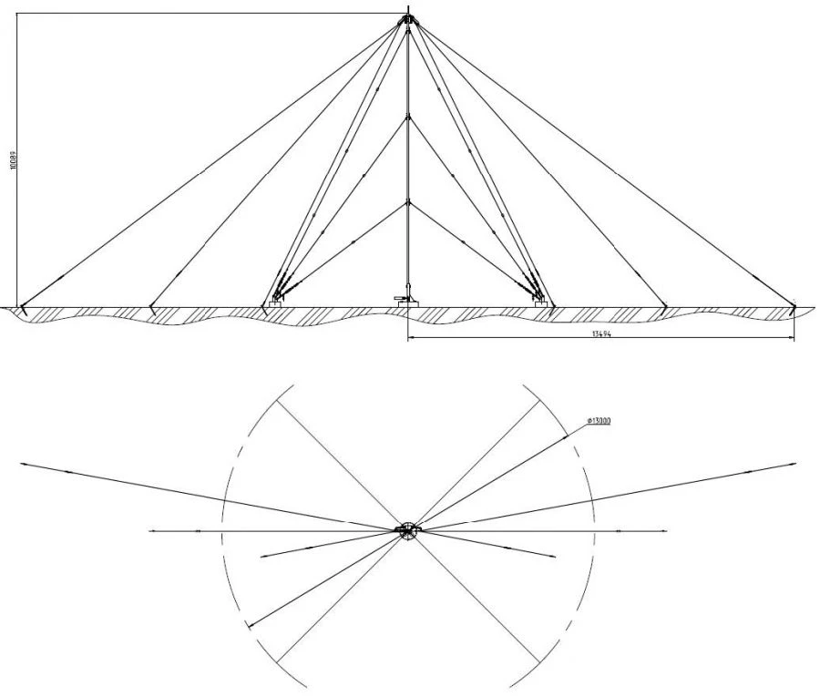 Antenna for receiving Dipole KV diapason "D-PRm".