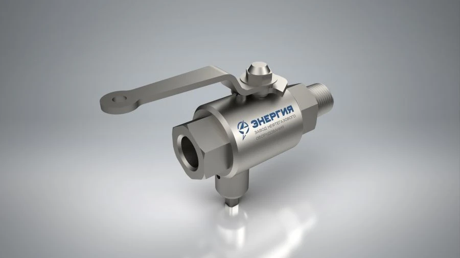 Three-way ball valves under pressure gauge DN 15, PN 1,6-25,0 MPa