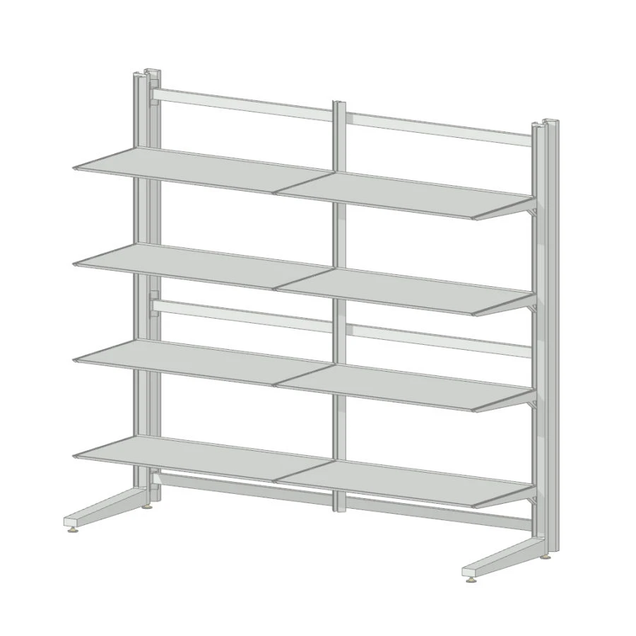 Metal cantilever shelving unit with shelves (?????) 600?1860?1730 mm