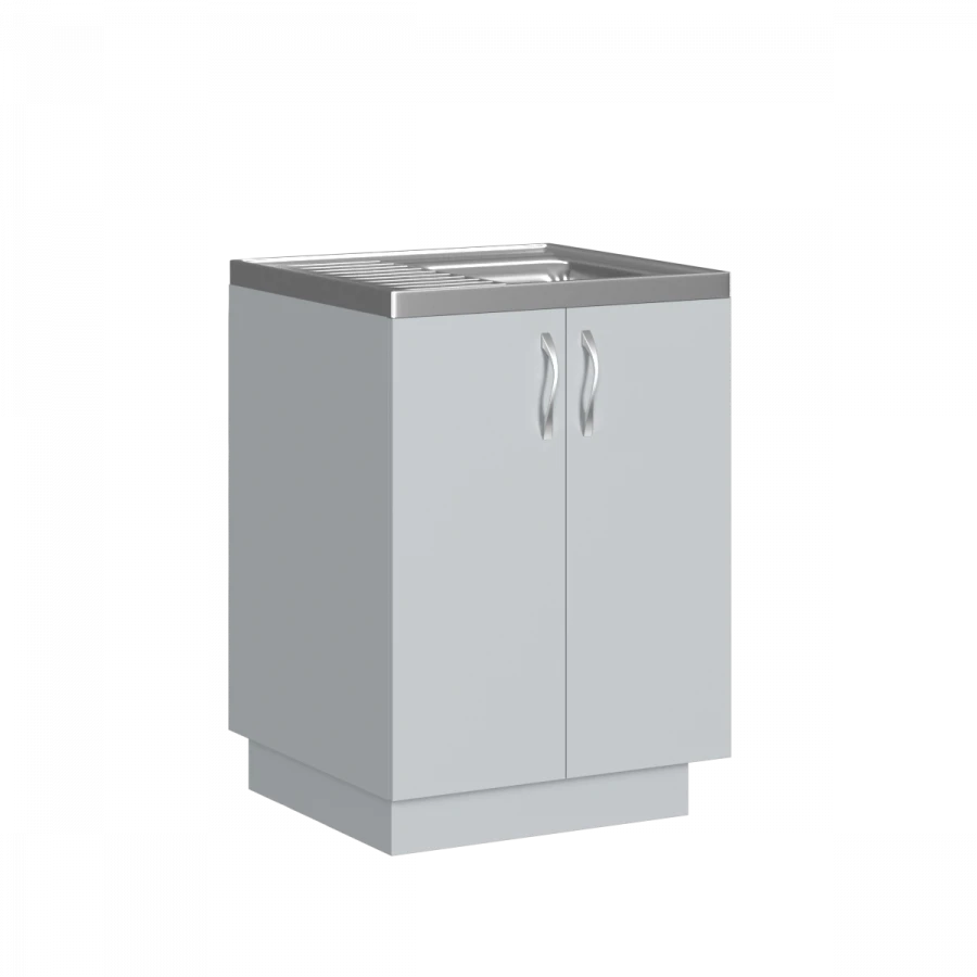 Bollard under overhead sink.