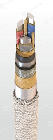 Power cable with aluminium conductors with impregnated paper insulation, for voltage 1 kV of AAB2lG grade according to TU 16.K09