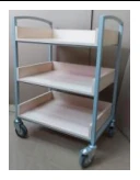 Library trolley with rounded handle TB3