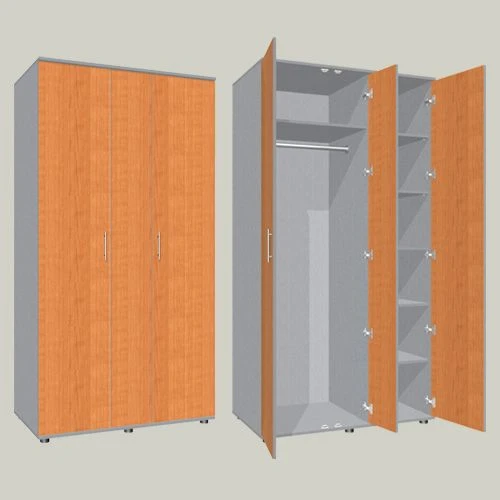 Wardrobe for clothes and documents three-door two-section SHGK-1