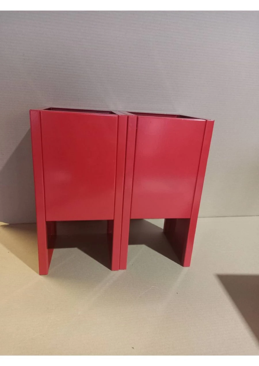 Metal cabinet for two fire extinguishers, floor standing, double, square (type No.5)