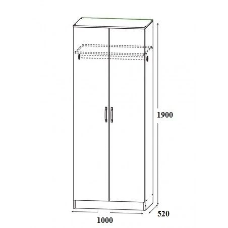 Double-leaf cupboard