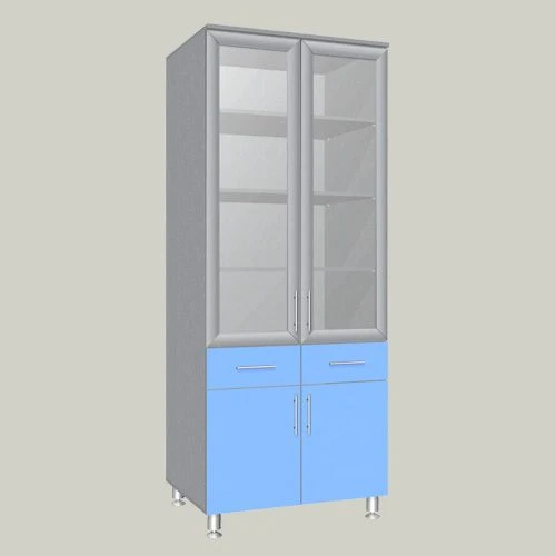 General-purpose cupboard with two glass doors in frame profile model MSHR-8