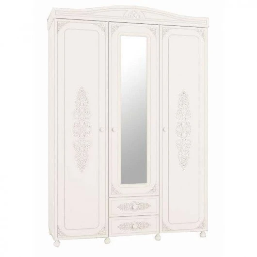 Wooden wardrobes for bedroom, models: Three-piece wardrobe with mirror "Assol" AS-27