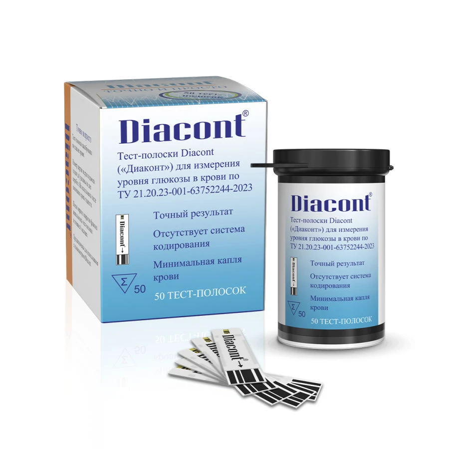 Test strips Diacont ("Diacont") for measuring blood glucose level according to TU 21.20.23-001-63752244-2023