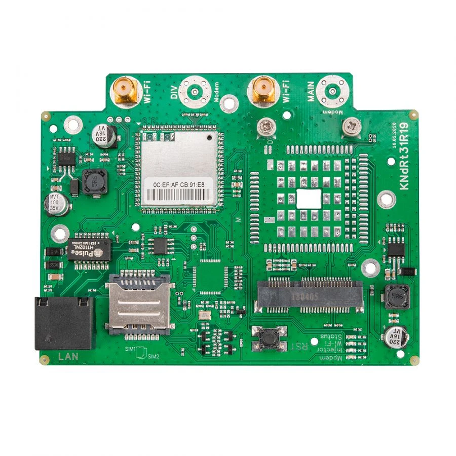 Router for installation in a sealed box, with support for m-PCI modems, Kroks Rt-Brd DS e