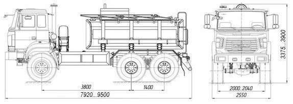 Tank truck for transportation of food liquids (technical water) ??? 4680L5-20 on chassis URAL 55571-4151-78, 55571-4151-80, 5557