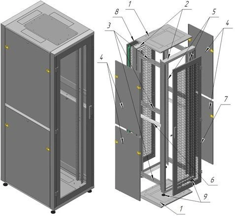 19" floor standing telecommunication cabinet ??-?-42U-600?800-??