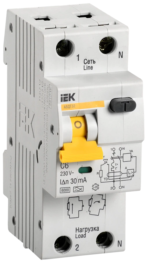 Automatic circuit breaker of differential current AVDT32 C6 IEK