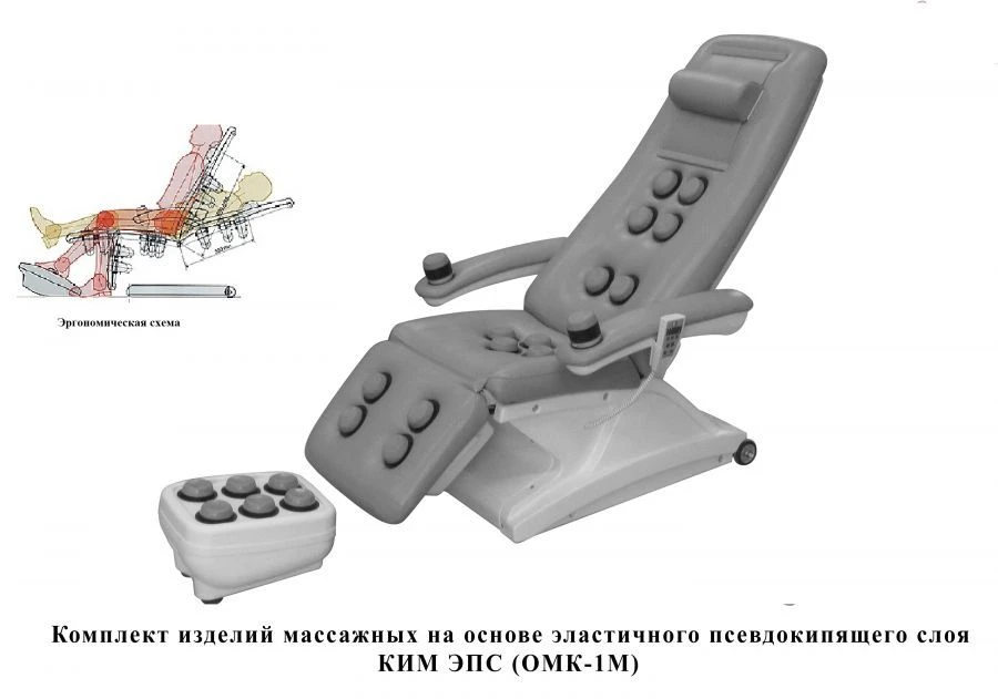 Set of massage products on the basis of elastic pseudo-boiling layer of KIM EPS (OMK-1M) version.