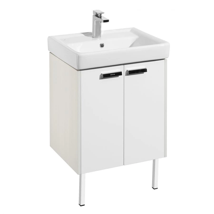 Pedestal cabinet under sink Aquaton York 60 white, whitewashed wood 1A170201YOAY01.A170.2.01Y.OAY.0