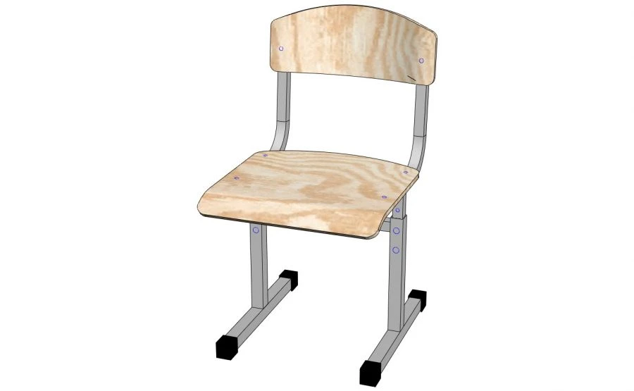 Children's chair on a metal frame adjustable. Model: SDR-2