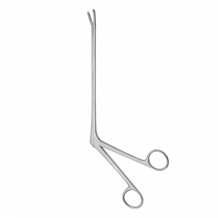 TSH-04-296-26 Vaginal forceps for foreign bodies, curved along rib No. 2, 260 mm
