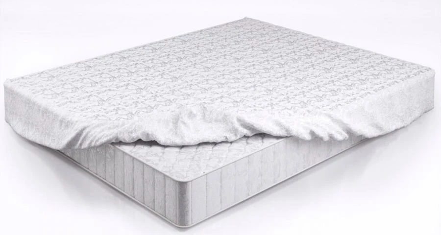 Terry waterproof mattress cover with elastic band.