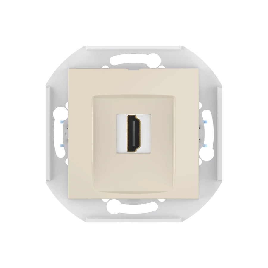 CADUCEUS ALING PRESTIGE Flush-mounted socket outlet with Keystone HDMI module type A-A, beige, art. 60163.9 (mechanism)