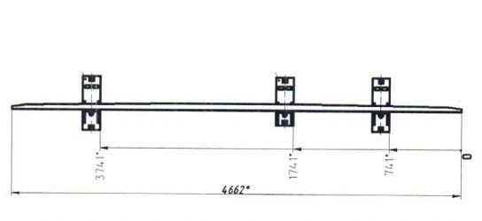 Counter rail with pads (2768.14.000)