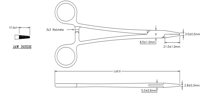 21.5050.24 Needle holder with carbide inserts