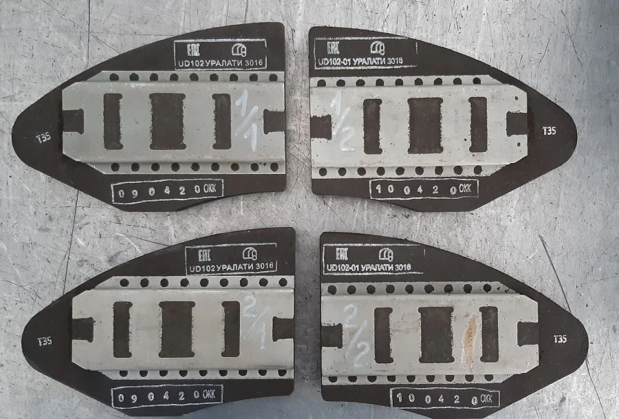 Composite disc brake pads UD102-01 for railway rolling stock