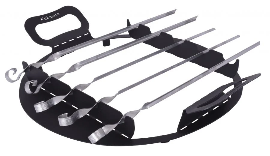 Stand (black metal) for skewers for 9l cauldron (with skewers 5pcs) TM Kukmara