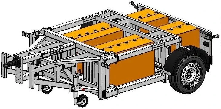 Mobile frontal trailed fence OMFP. OMFP-90 modification, category O1