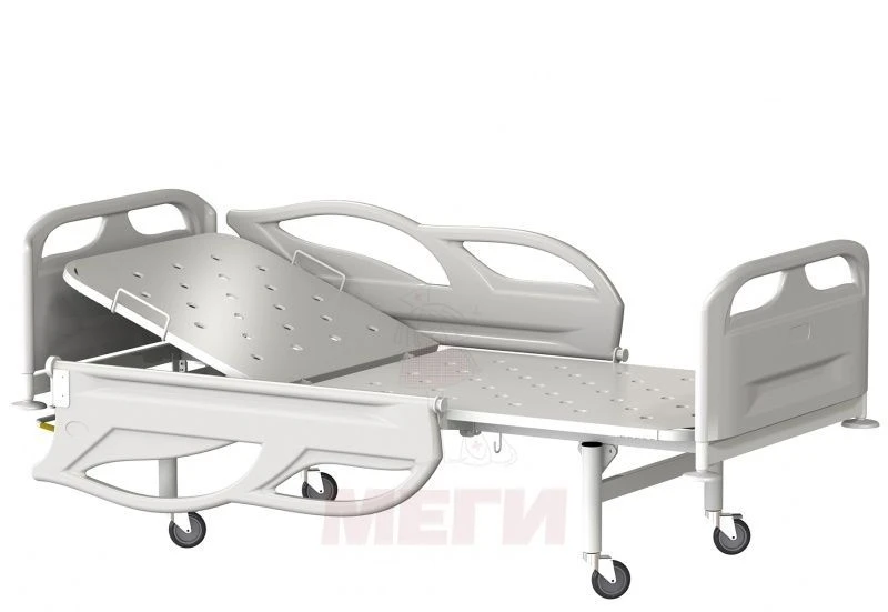 KF0-01-"MSC" (MSC-4101) - General hospital bed with headrest, on wheels, plastic backrests, bed - steel sheet, adjustable