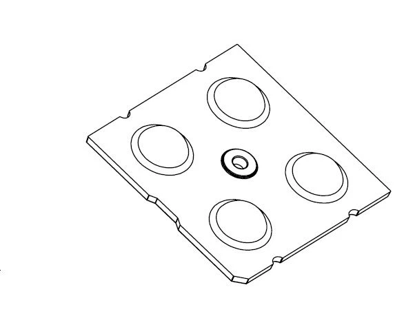 Lens for LED luminaires AMT-NV-50x50-5050(4)-90-PC