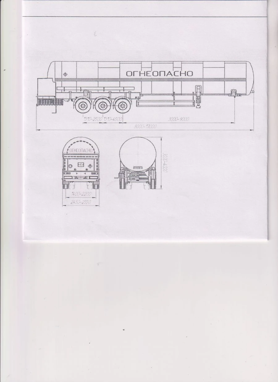 Semi-trailers-tankers PPTST-SPG-3, type ?3, modification 96833-0000010-08 ( with pump). Aggregate AGOS-3-GT7-00.00.000-01 or axi