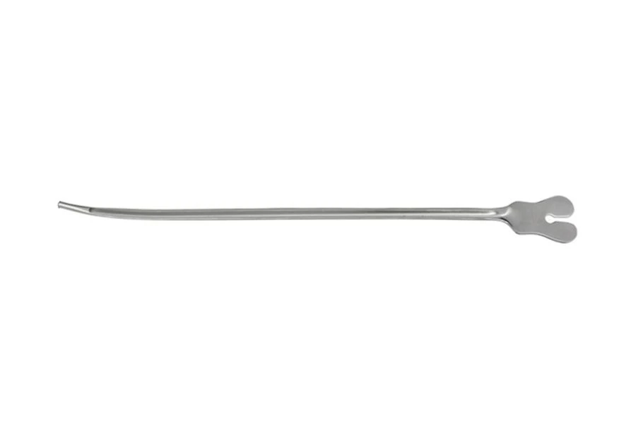 Surgical probe grooved curved, length 140 mm