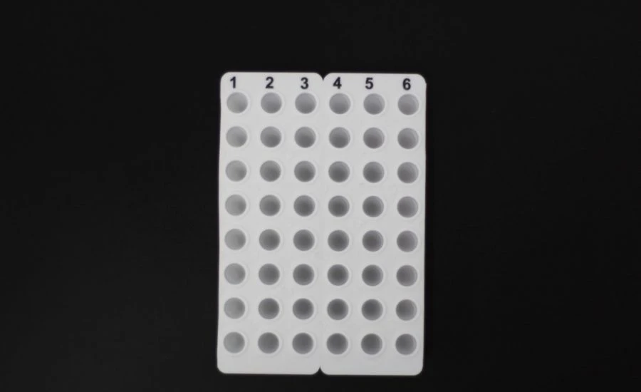 Non-sterile plate for PCR-diagnostics according to TU 32.50.50-011-48072026-2022, variants of execution: PCR plate for 48 wells 