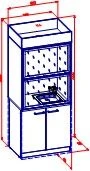 Demonstration fume cupboard (wall-mounted). (School furniture brand "Interior" series "TDI School")