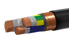 Fire-resistant power cable of PvPGng(A)-FRHF grade with copper conductors, with insulation made of cross-linked polyethylene com