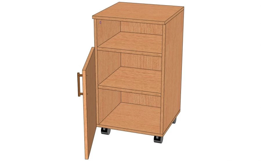 Rolling cabinet with a door and a niche. Model: TP-3