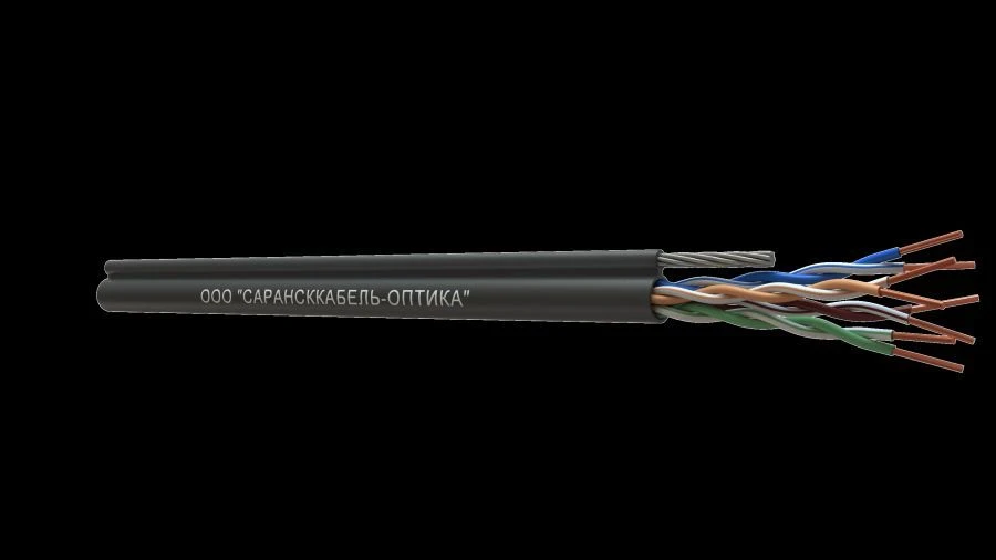 Symmetrical communication cable for digital transmission systems U/UTP wire rope
