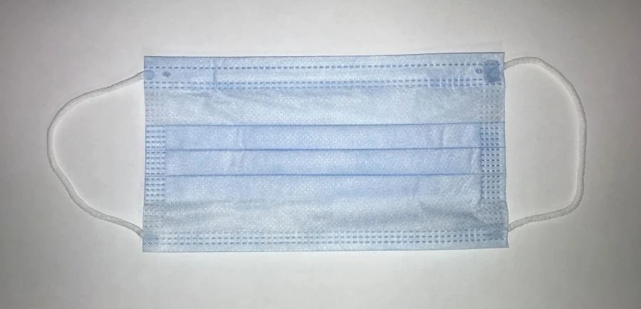 Medical disposable three-layer non-sterile mask: colour: white, composition CC20/CMS20/CC20; colour: blue,