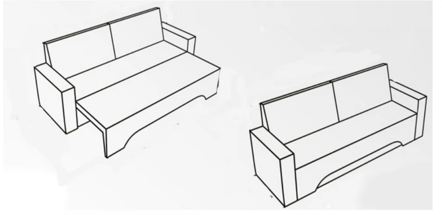 Sofa with wooden frame
